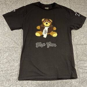 Black Kids T-Shirt with Teddy Bear Design